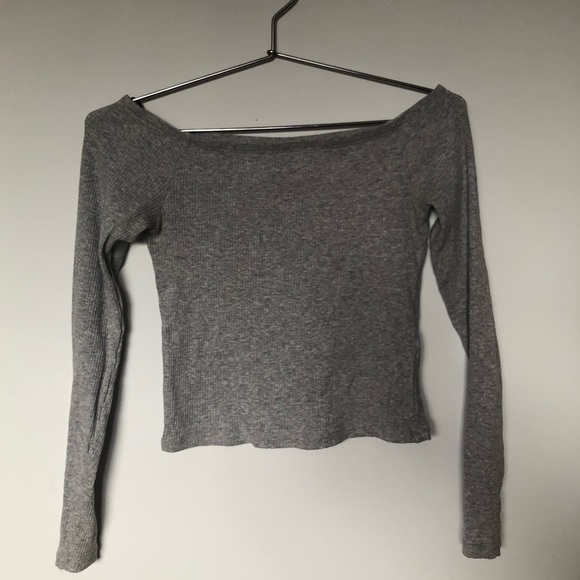 Grey off the shoulder top - Picture 2 of 3